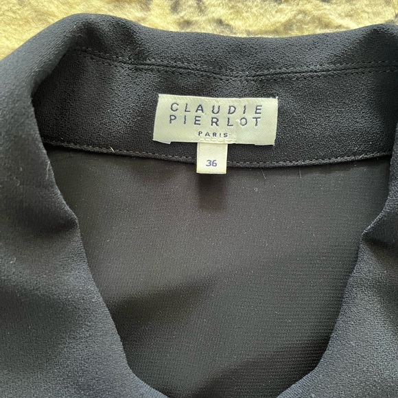 Claudie Pierlot Paris Navy 1/4 Button Dress sz 6 - Picture 2 of 3